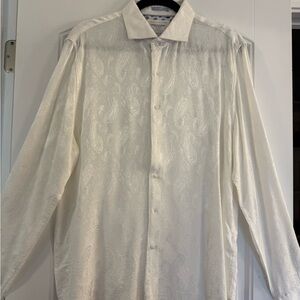 Denim & Flower White Paisley Dress Shirt